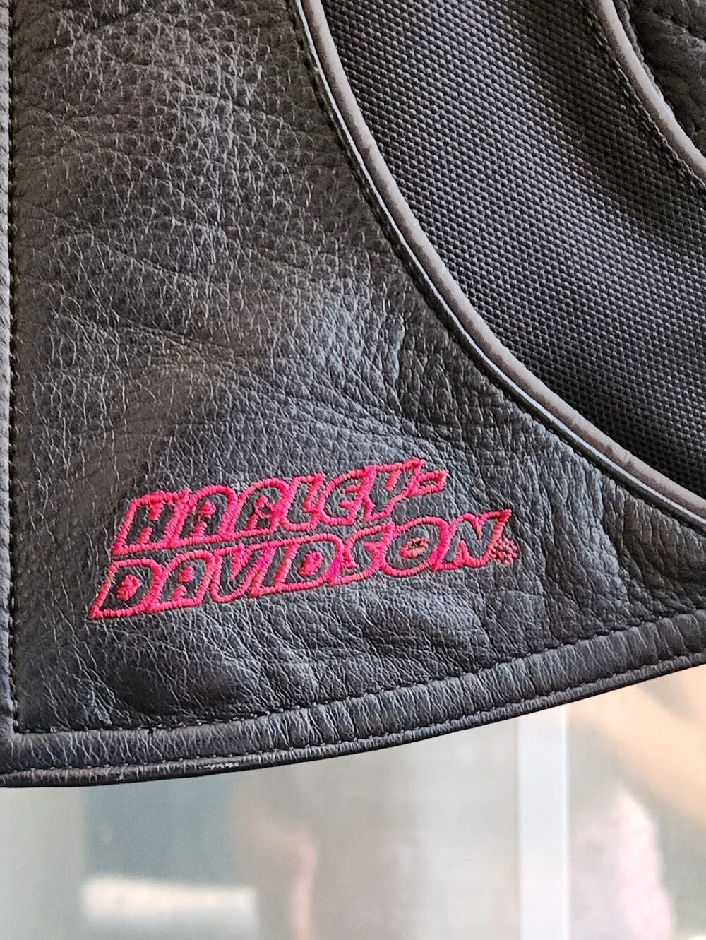 Harley-Davidson Women's Black Leather Riding Jacket with Red Logo